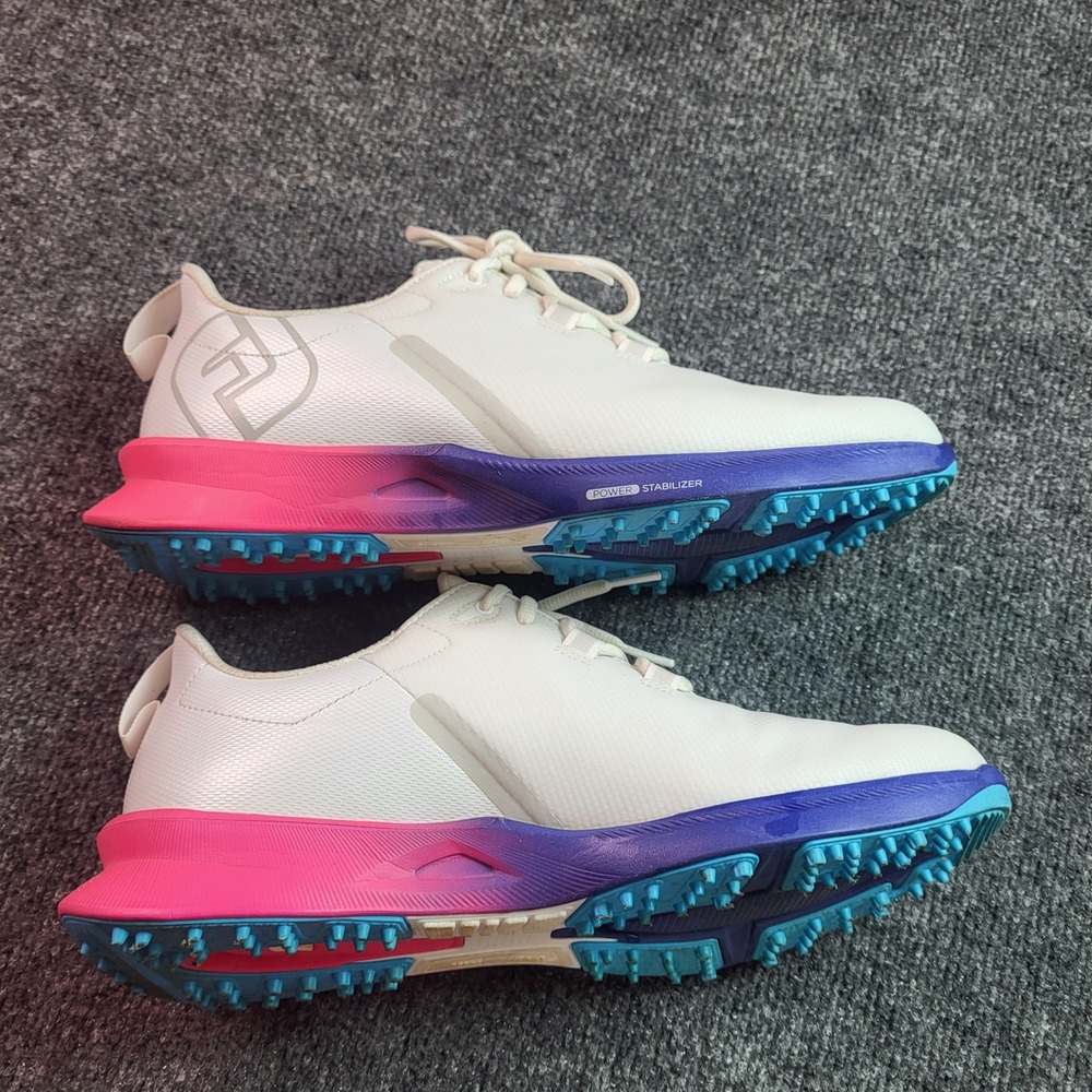 FootJoy Fuel Mens Golf Shoes White Pink Blue Spikeless Sneakers 55455 Size 10 M